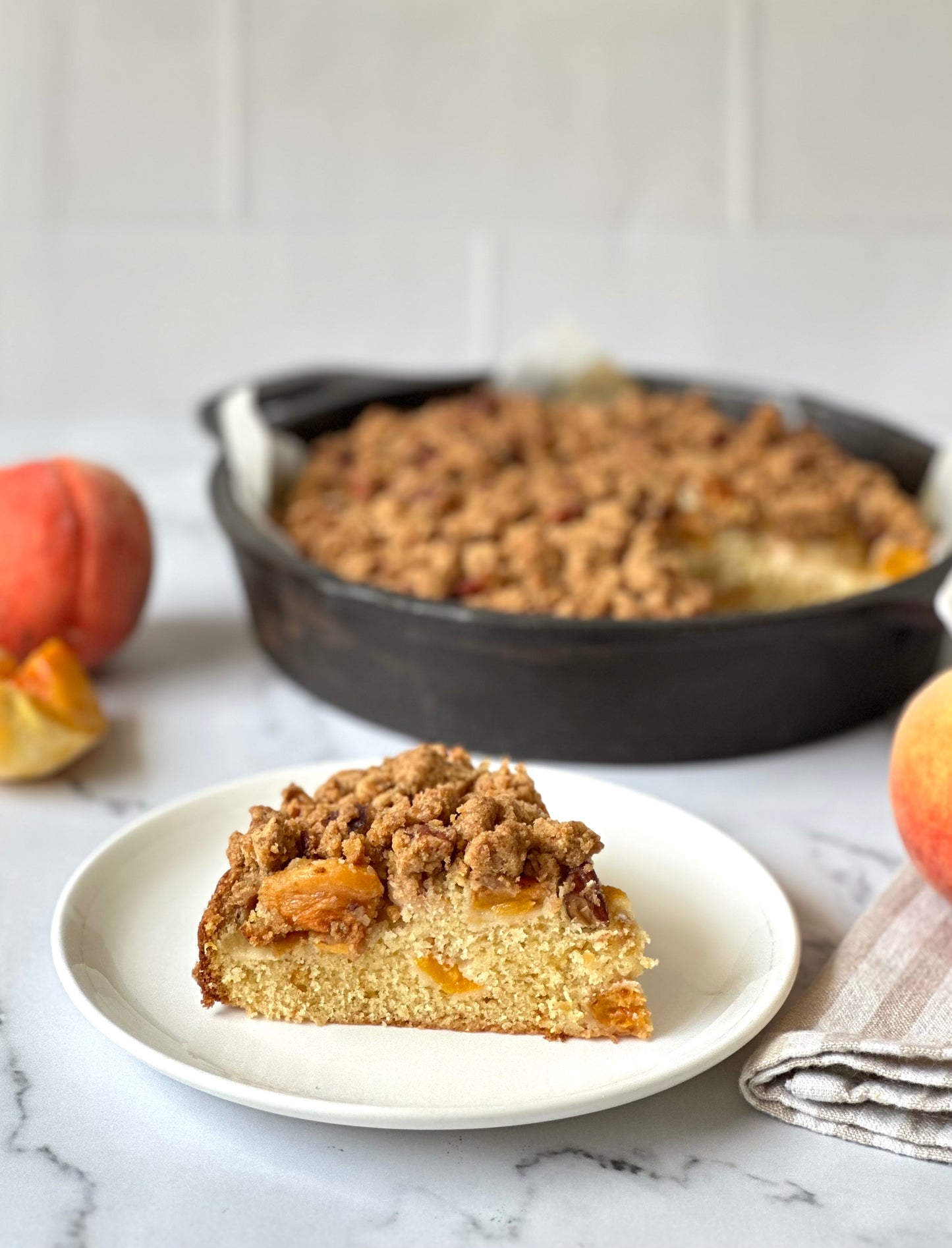 Organic Peach Streusel Cake