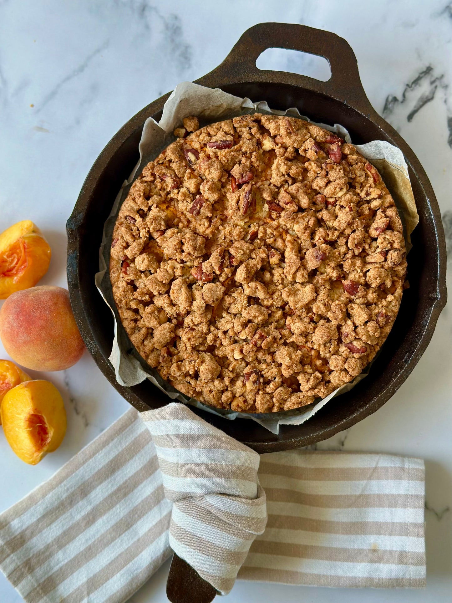 Organic Peach Streusel Cake