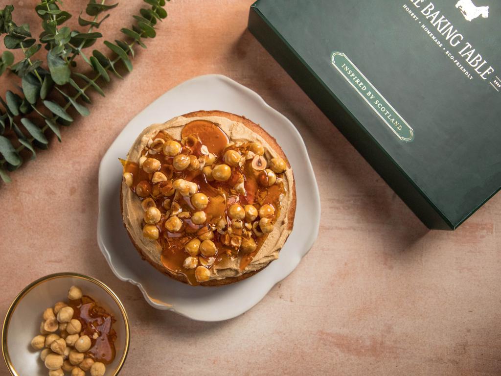 HAZELNUT CARAMEL TOFFEE CAKE