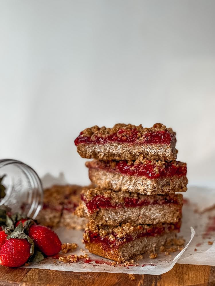 Strawberry Oat Crumble Bars