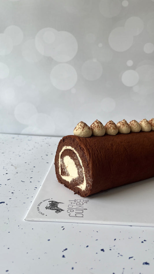 Chocolate + Bailey’s / dalgona Swiss Roll