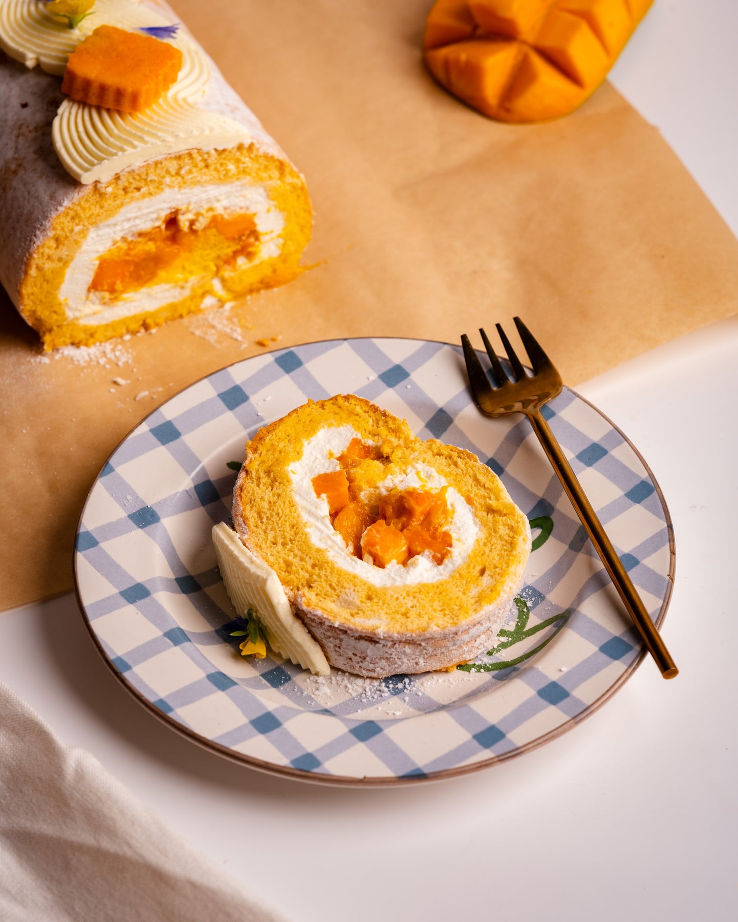 Mango & Fresh Cream Swiss Roll
