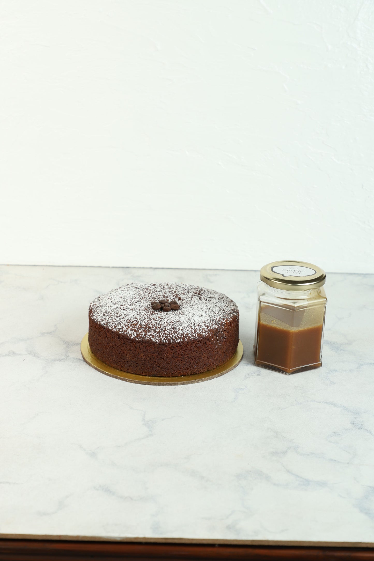 Belgian Chocolate Almond Cake with Espresso Sauce